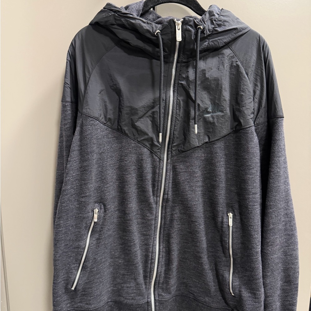 Nike Windrunner Jacket Men’s Large Full Zip Up Fleece Hoodie Slate!
